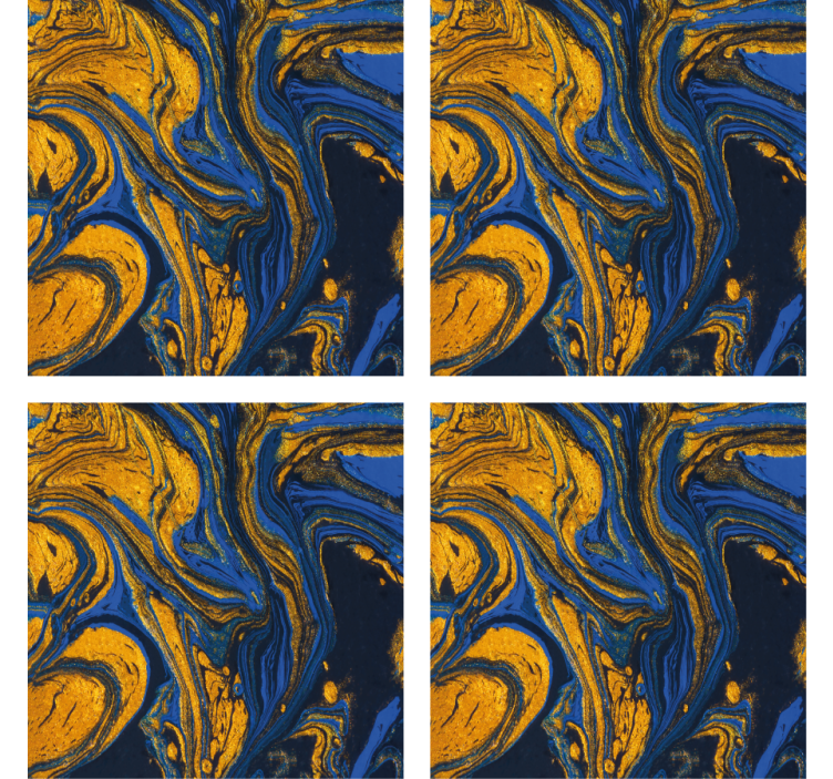 Swirling blue and gold coasters - TenStickers