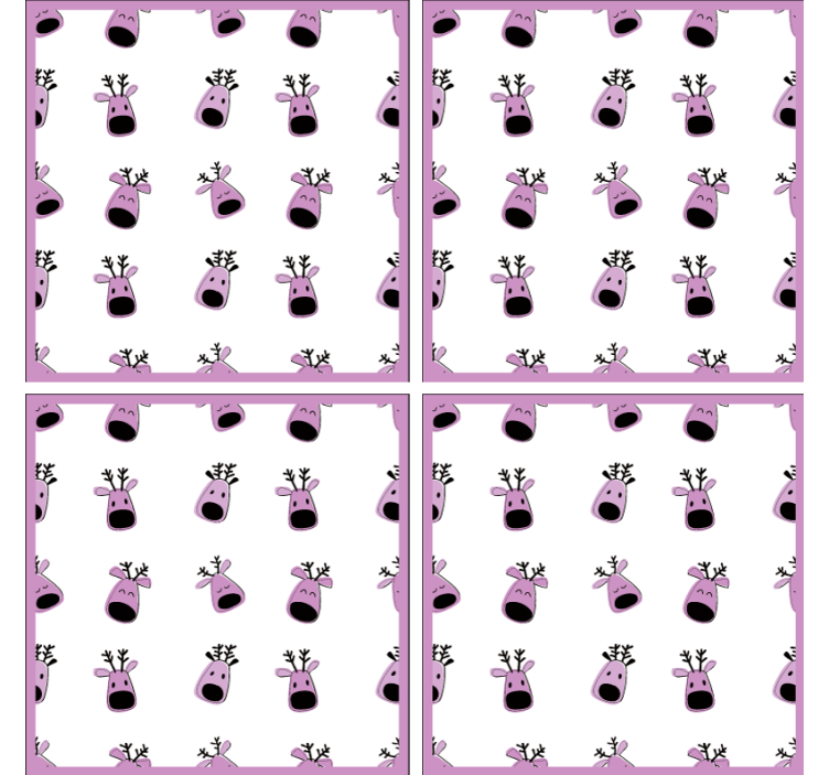 Christmas coasters featuring playful reindeer faces - TenStickers