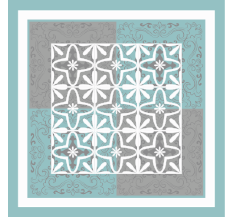 Tile coasters detailed botanical emblem - TenStickers