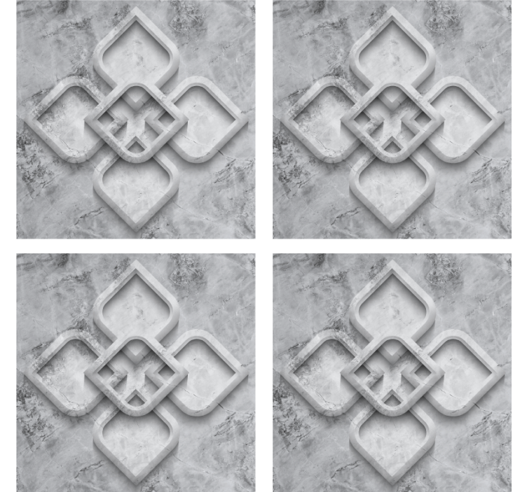 Coasters with intricate grey design - TenStickers