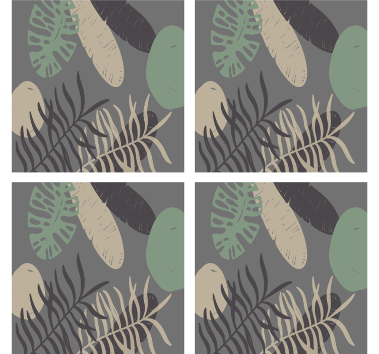 Coasters with leafy textured pattern - TenStickers