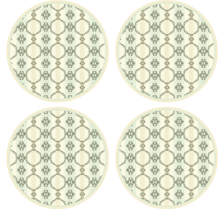 Vintage french stripped floral vintage coaster - TenStickers