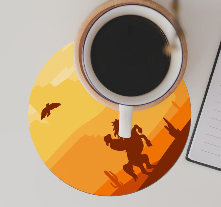 Cowboy Landscape drink coaster - TenStickers