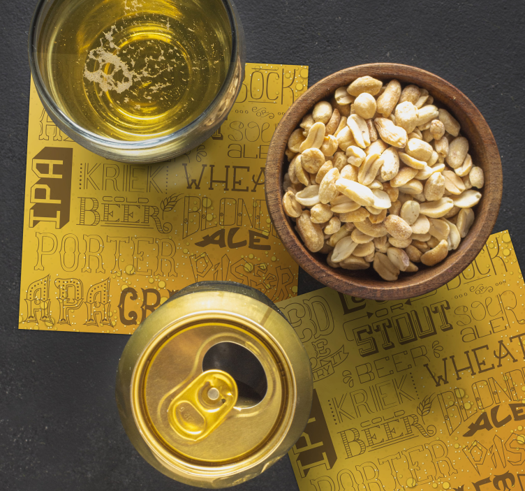 Different beer types bar coaster - TenStickers