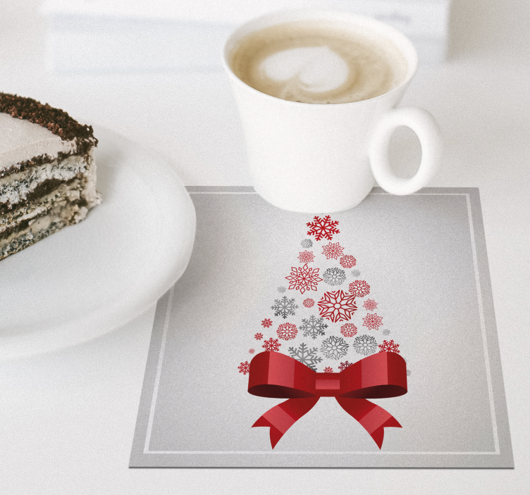 Elegant Christmas tree drink coaster - TenStickers