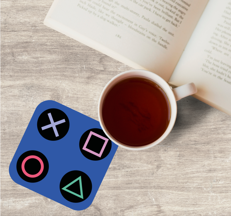 Funny colorful PlayStation pattern geek coaster - TenStickers