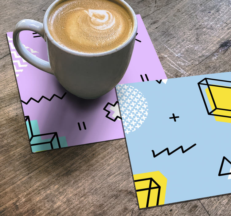 Memphis patterns modern coaster - TenStickers