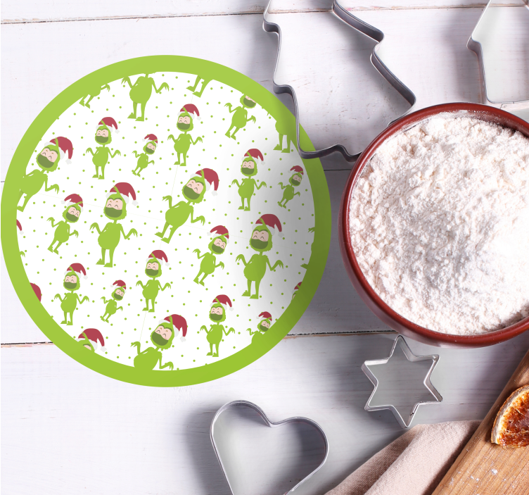 Merry christmas with mask face coaster - TenStickers