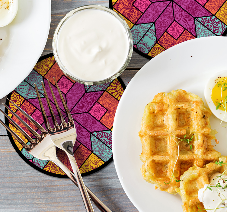 Paisley mosaic drink coaster - TenStickers