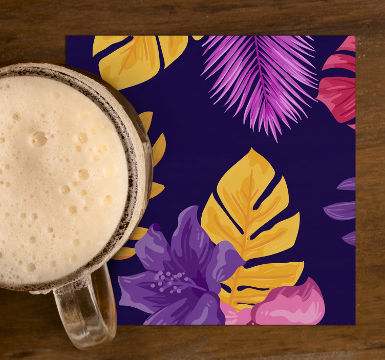 Tropical and colorful pattern modern coaster - TenStickers