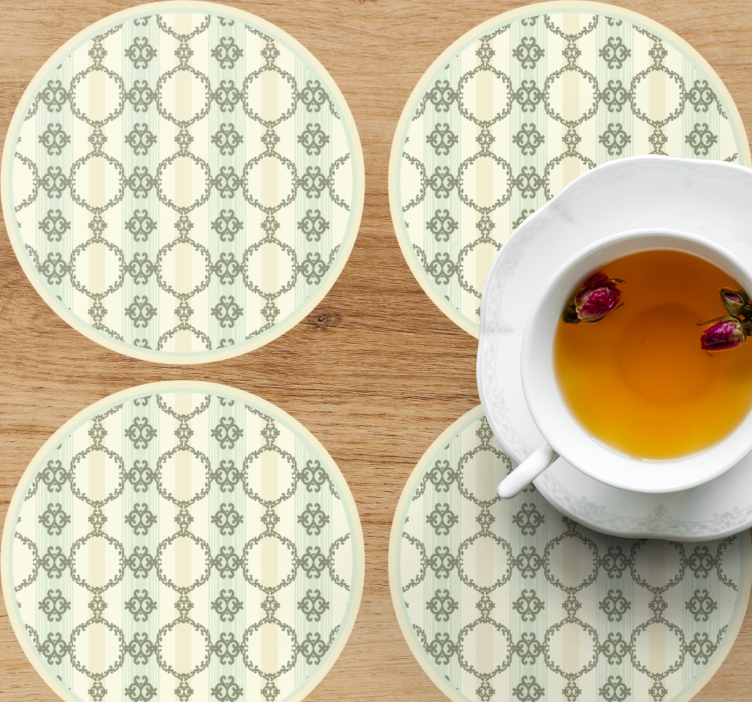 Vintage french stripped floral vintage coaster - TenStickers