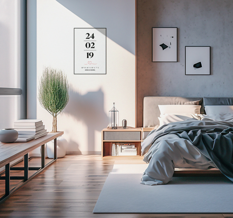 coordinates of love customisable poster - TenStickers