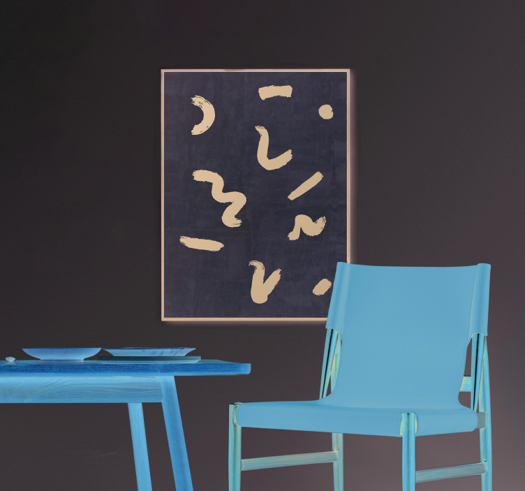 brush shapes in black scandinavian poster - TenStickers