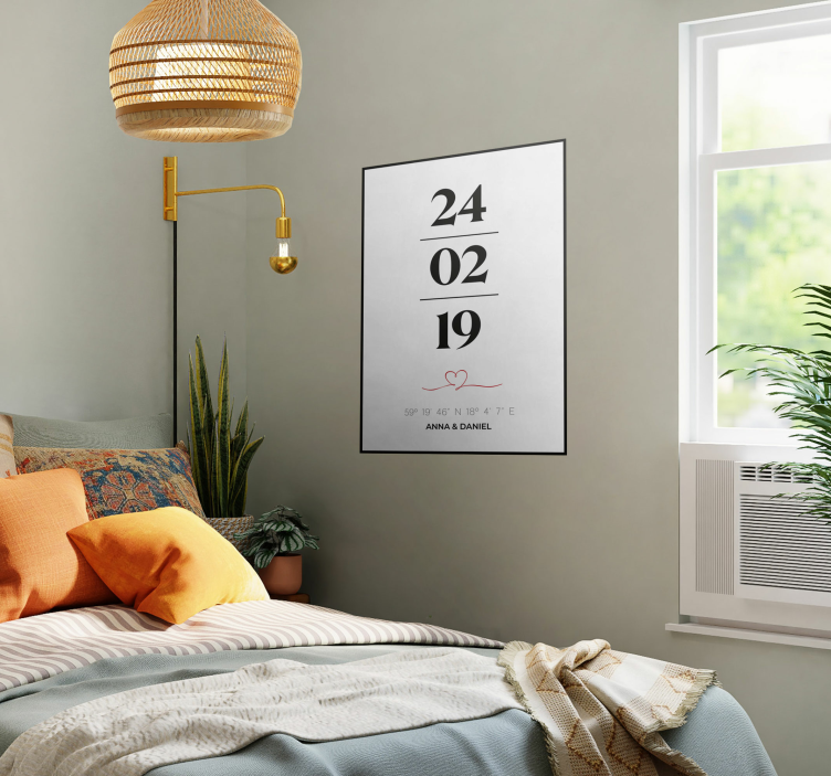 coordinates of love customisable poster - TenStickers