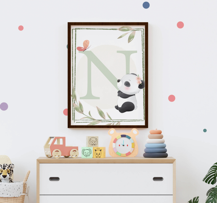 Cute panda nursery poster - TenStickers