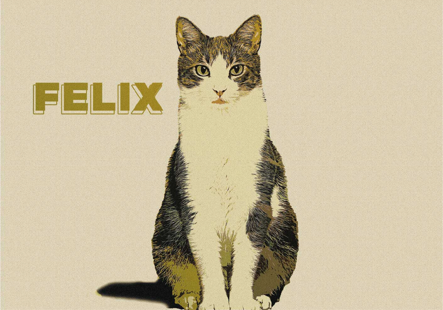 personalized illustration half tone animal poster - TenStickers