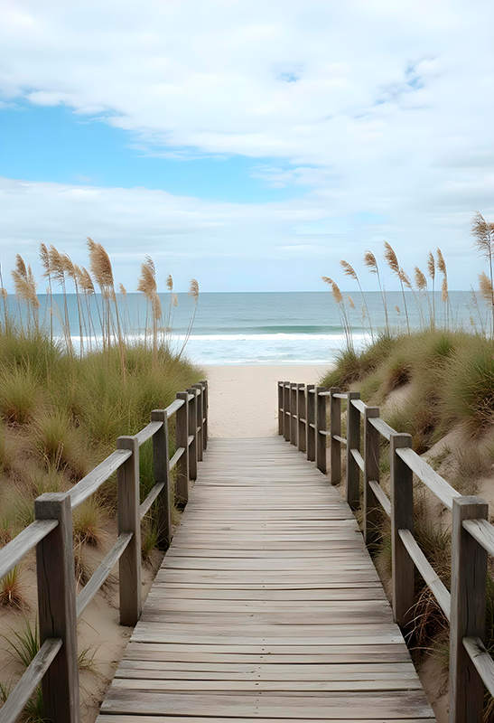 Windy beach photo realistic poster - TenStickers