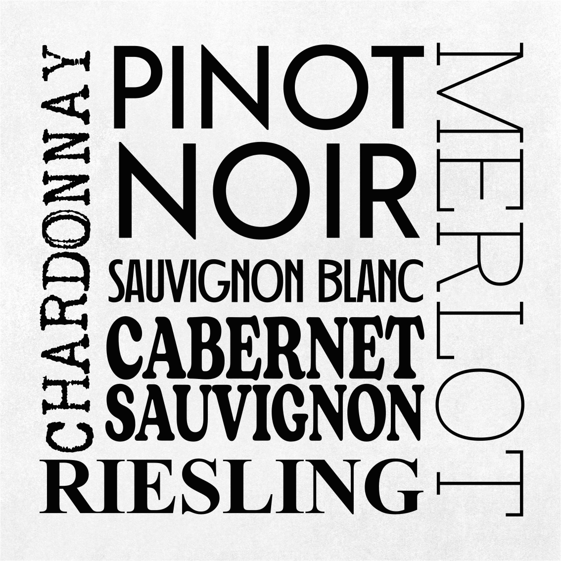 Kitchen poster types of wine - TenStickers