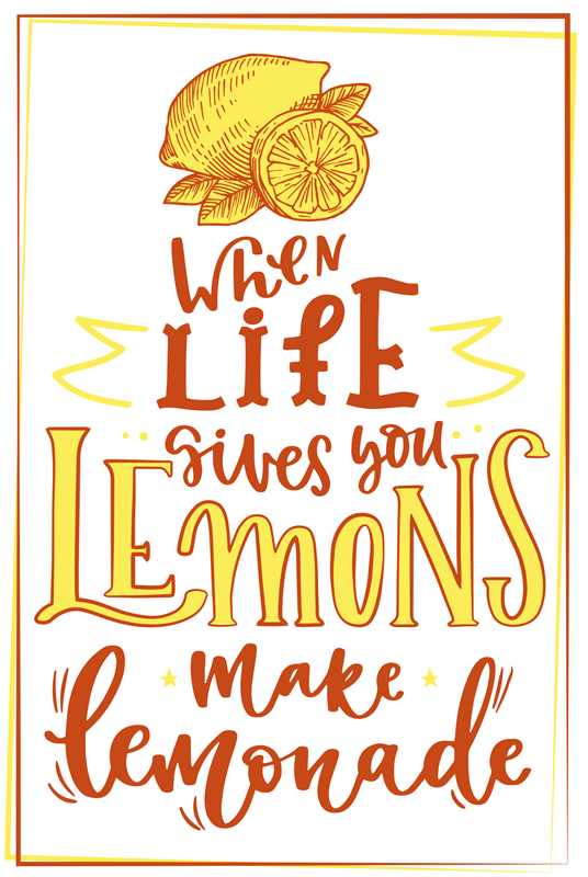Kitchen poster lemon sketch quote - TenStickers