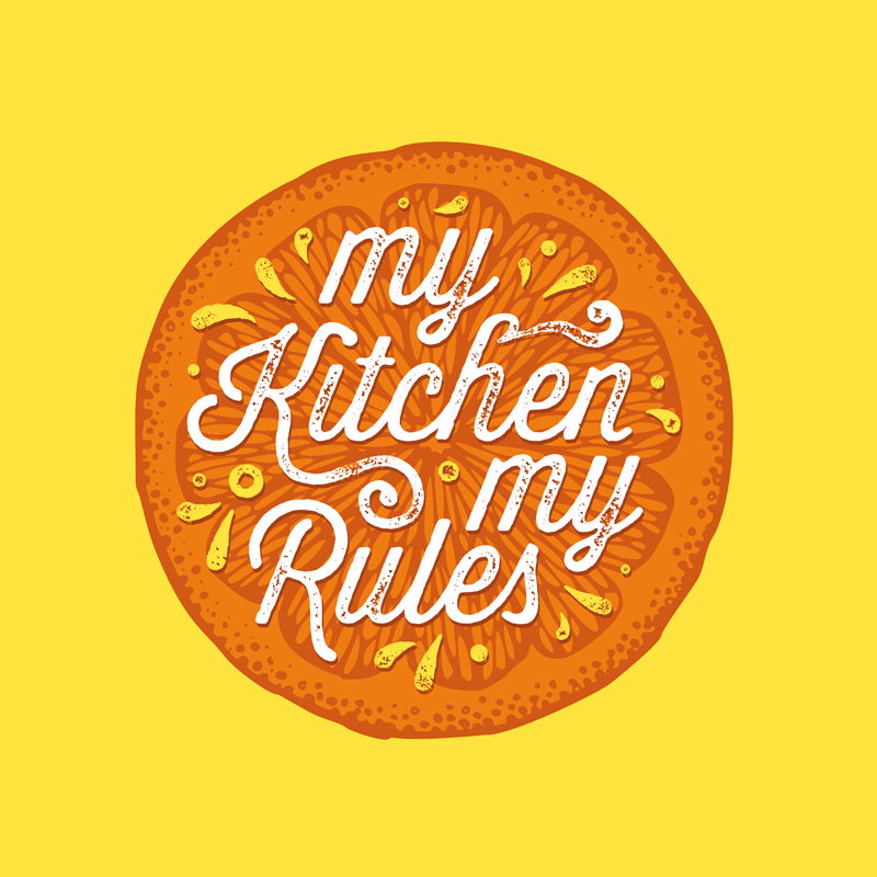 Kitchen poster of orange hand-drawn kitchen - TenStickers