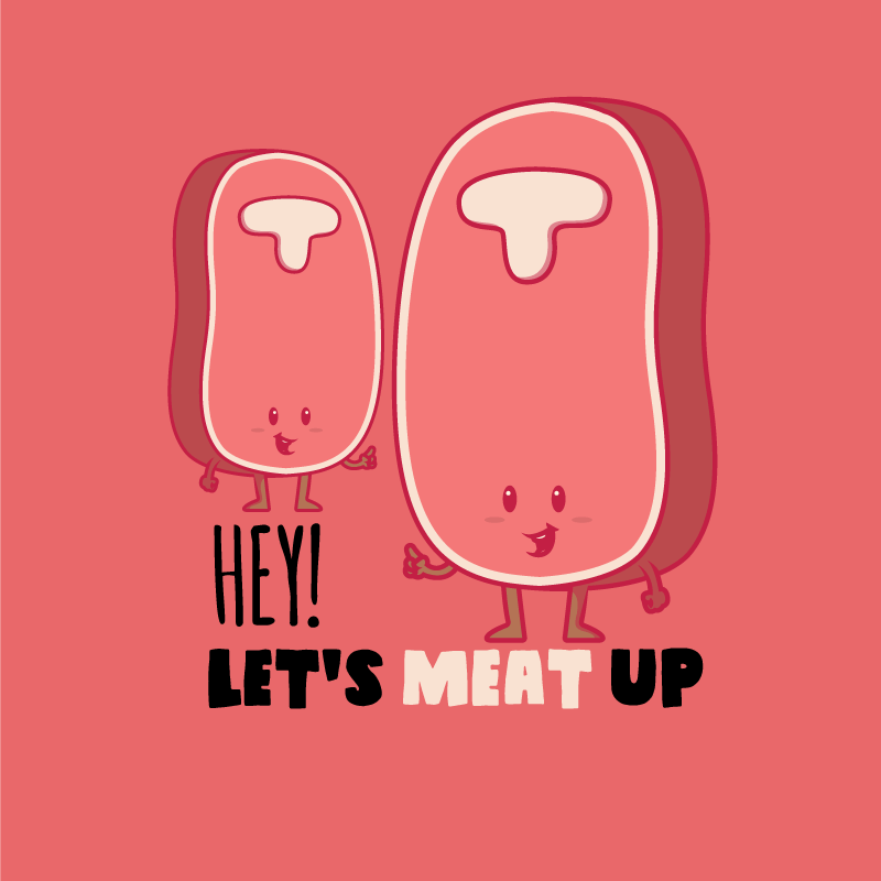 Kitchen poster with a humorous meat quote - TenStickers