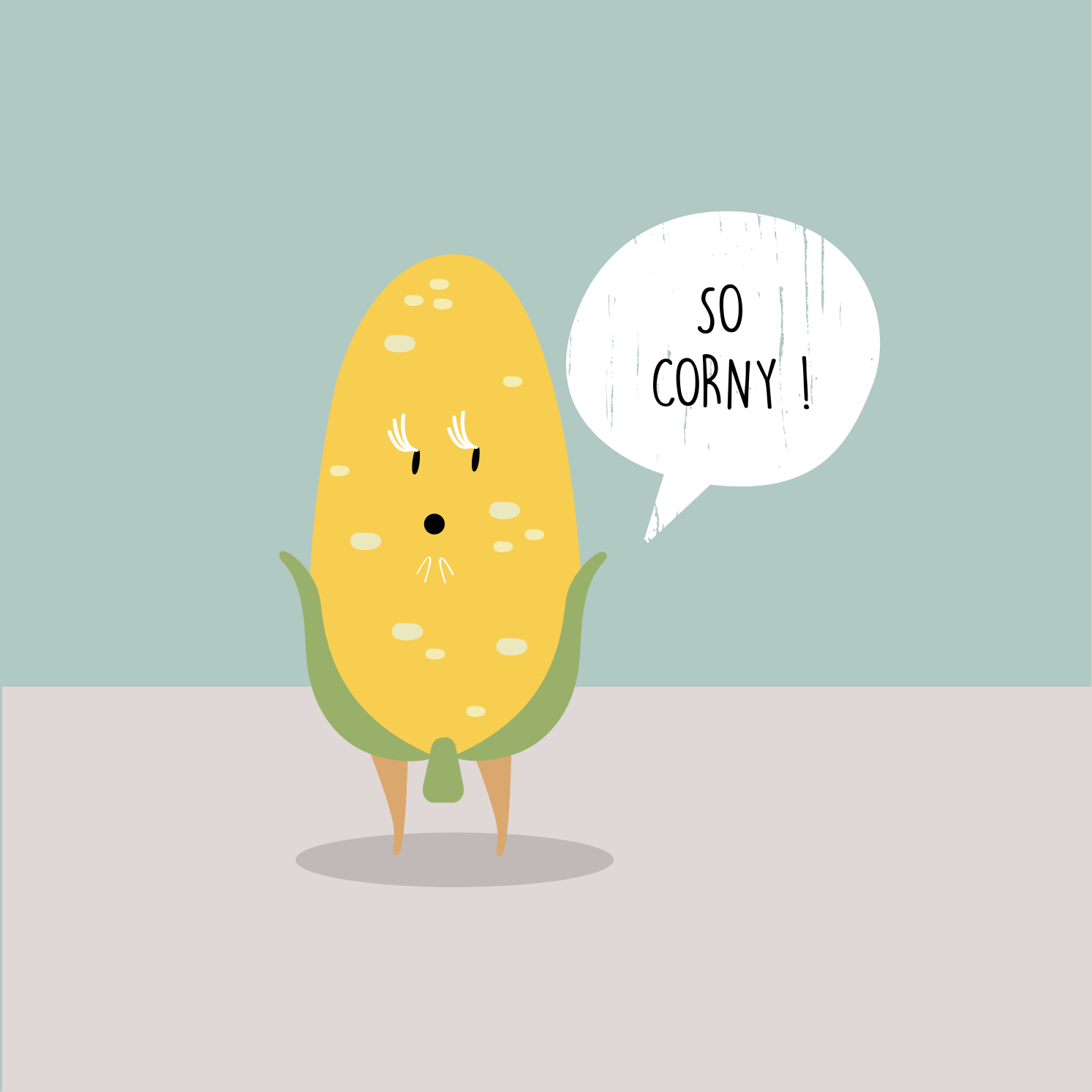 Funny pun so corny kitchen poster - TenStickers