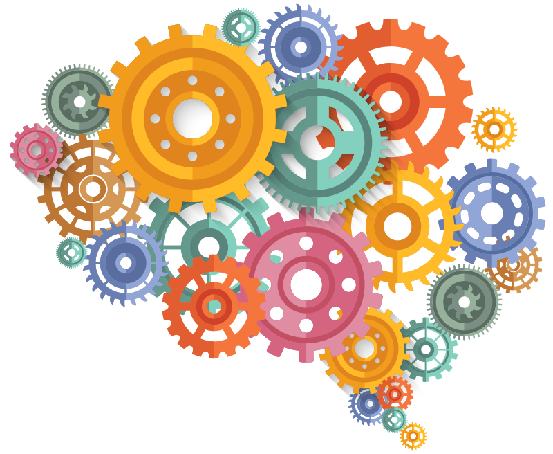 Office poster brain colored gears - TenStickers