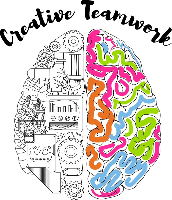 Office poster of creative teamwork brain - TenStickers