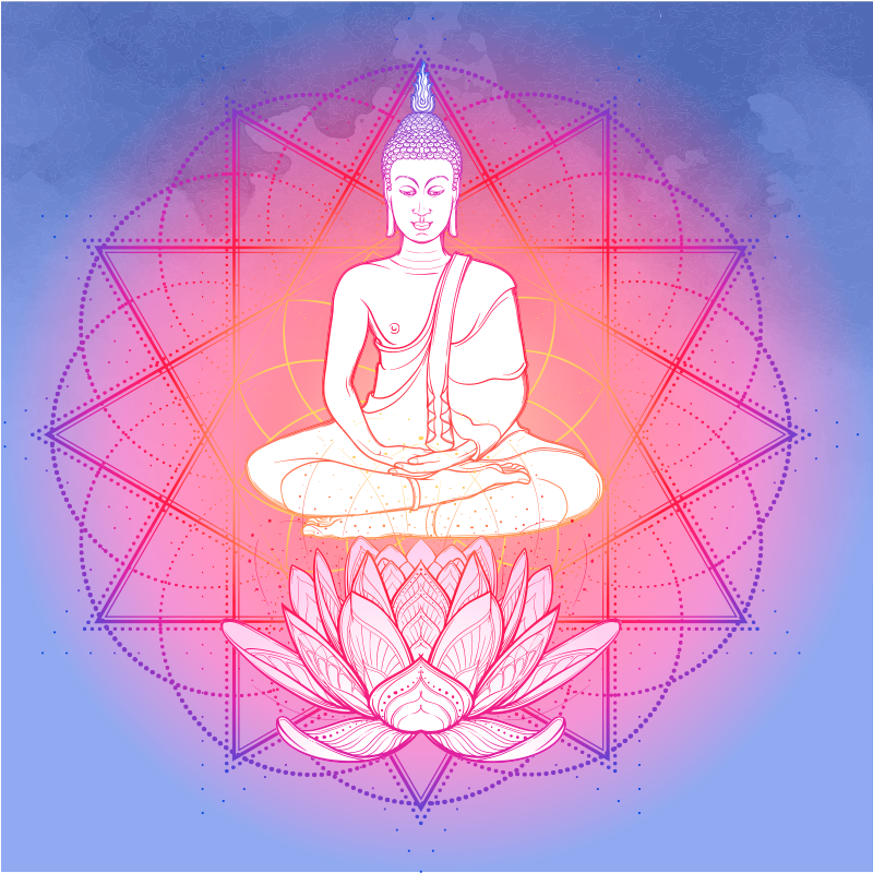 Living room poster of meditating buddha mandala - TenStickers