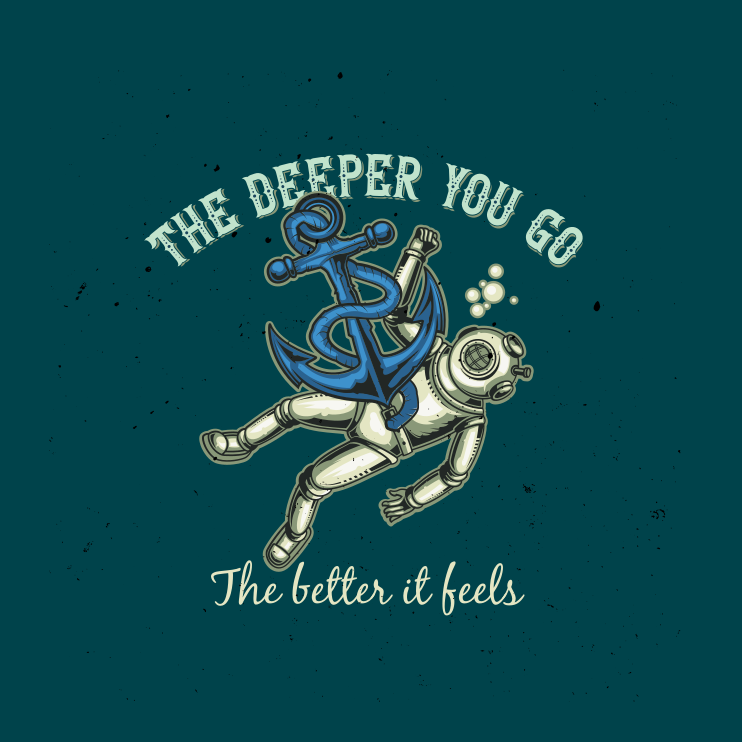 Living room poster the deeper you go - TenStickers