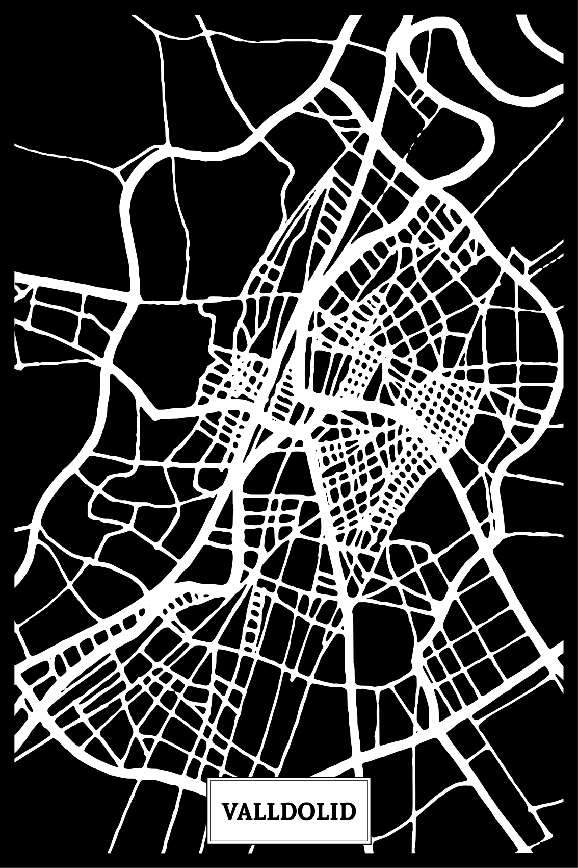 Living room poster topographic map of valladolid - TenStickers