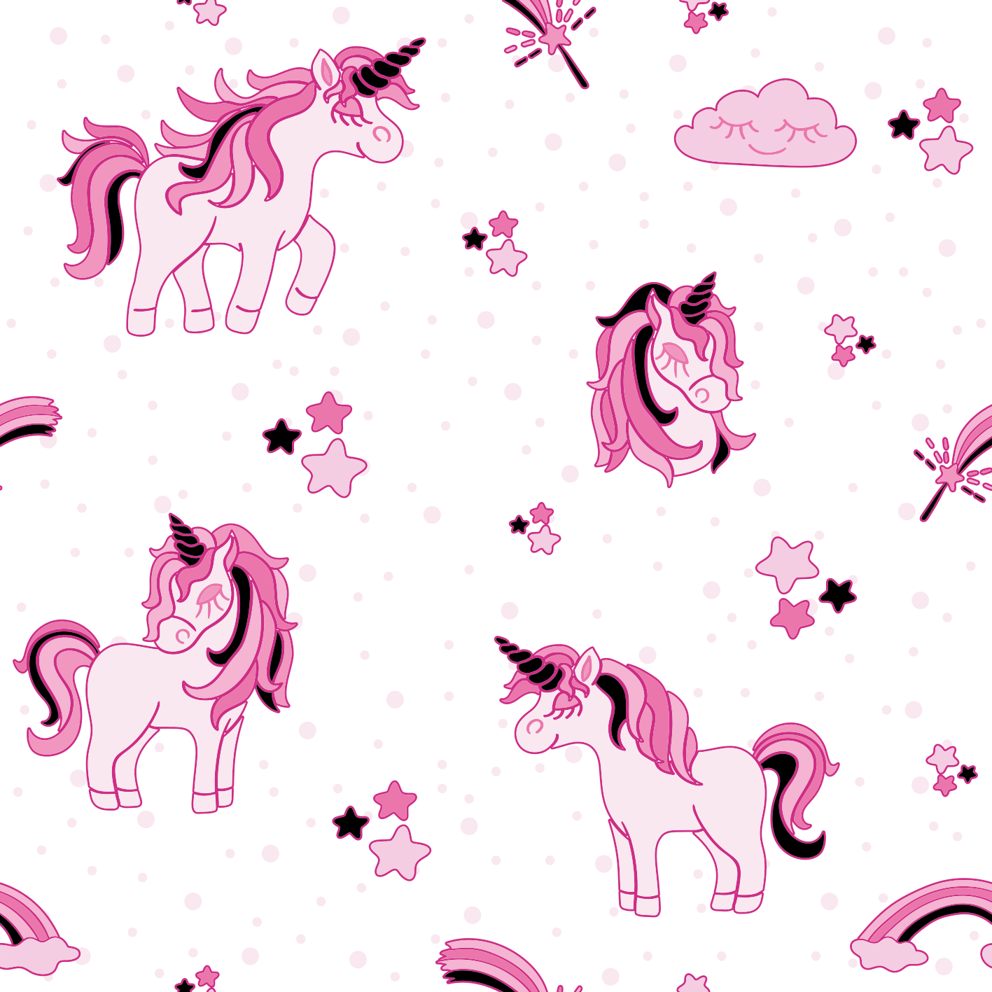 Nursery poster doodle style unicorn world - TenStickers