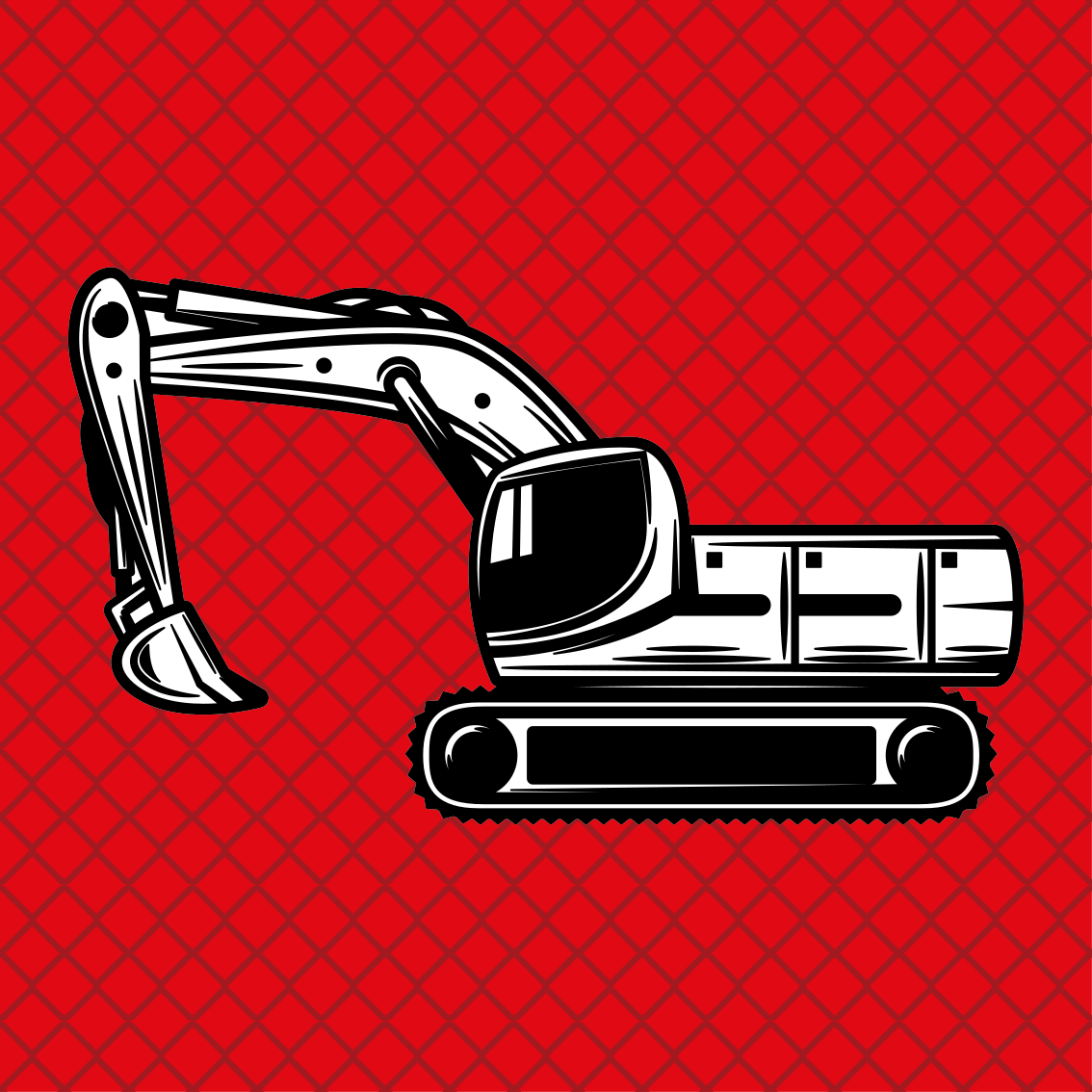 Nursery poster monocolor large excavator - TenStickers