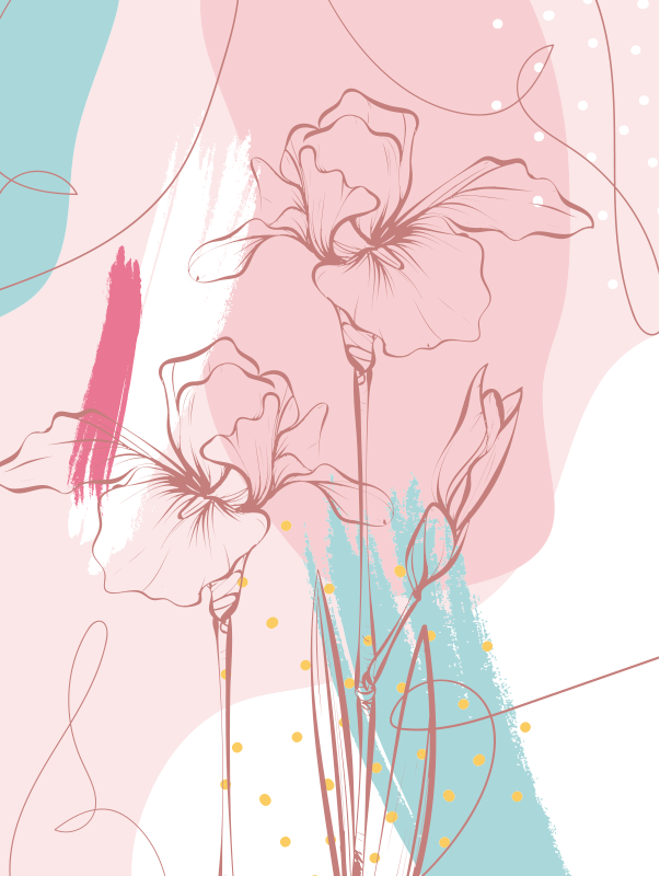 Flowers poster floral modern vinyl rug - TenStickers