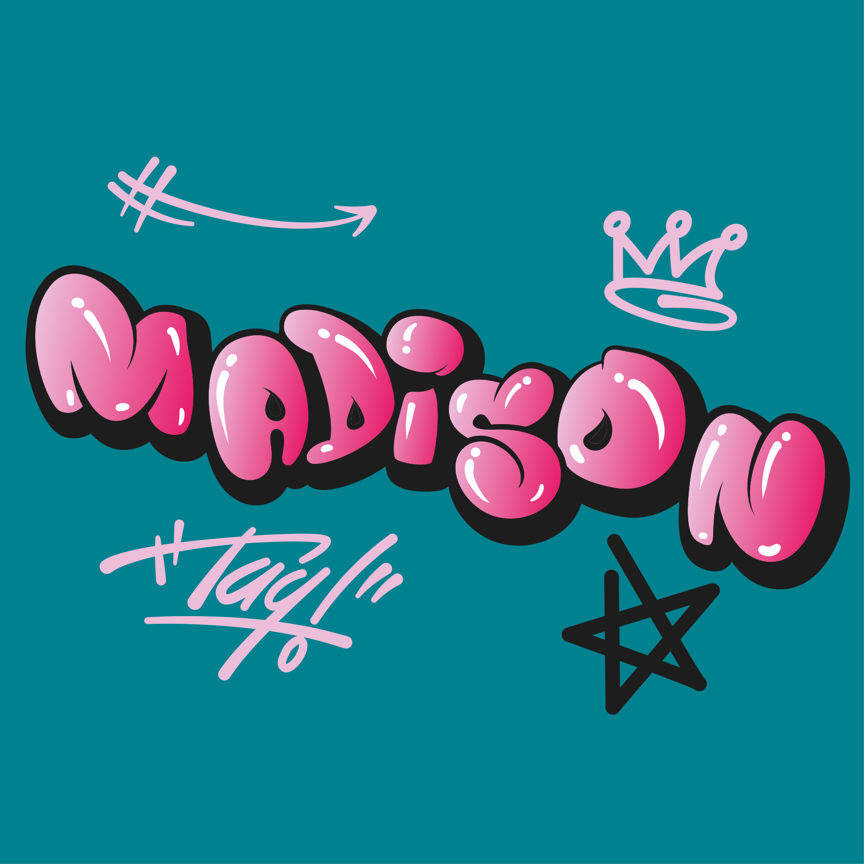 Poster for teenager name art design - TenStickers