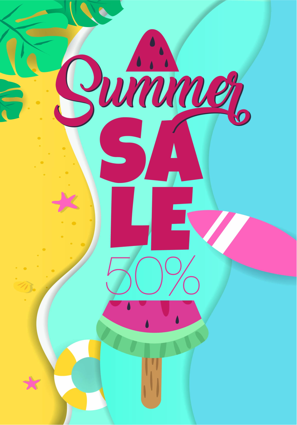 Watermelon Summer Sale poster - TenStickers