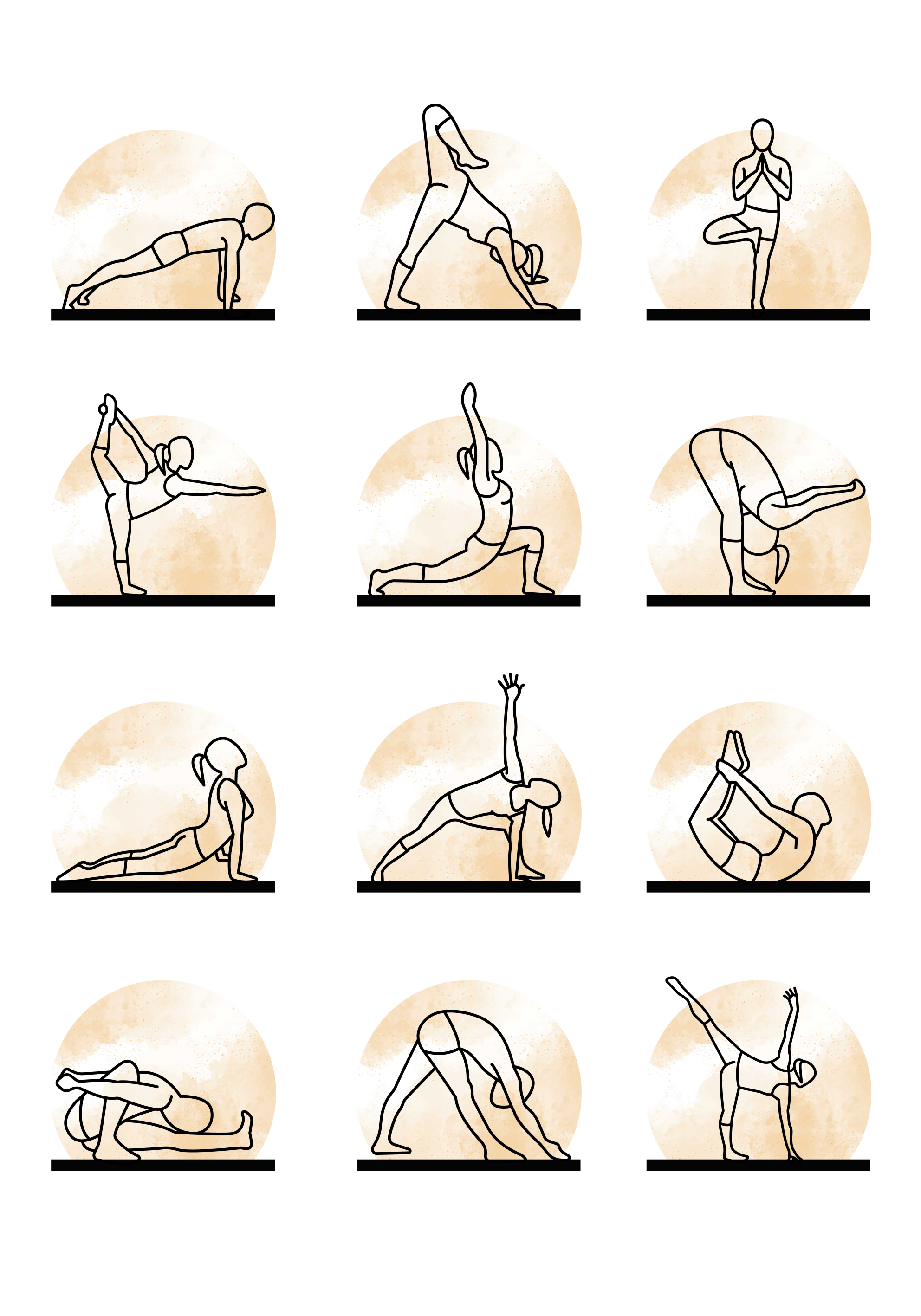 Posturas de yoga poster - TenStickers