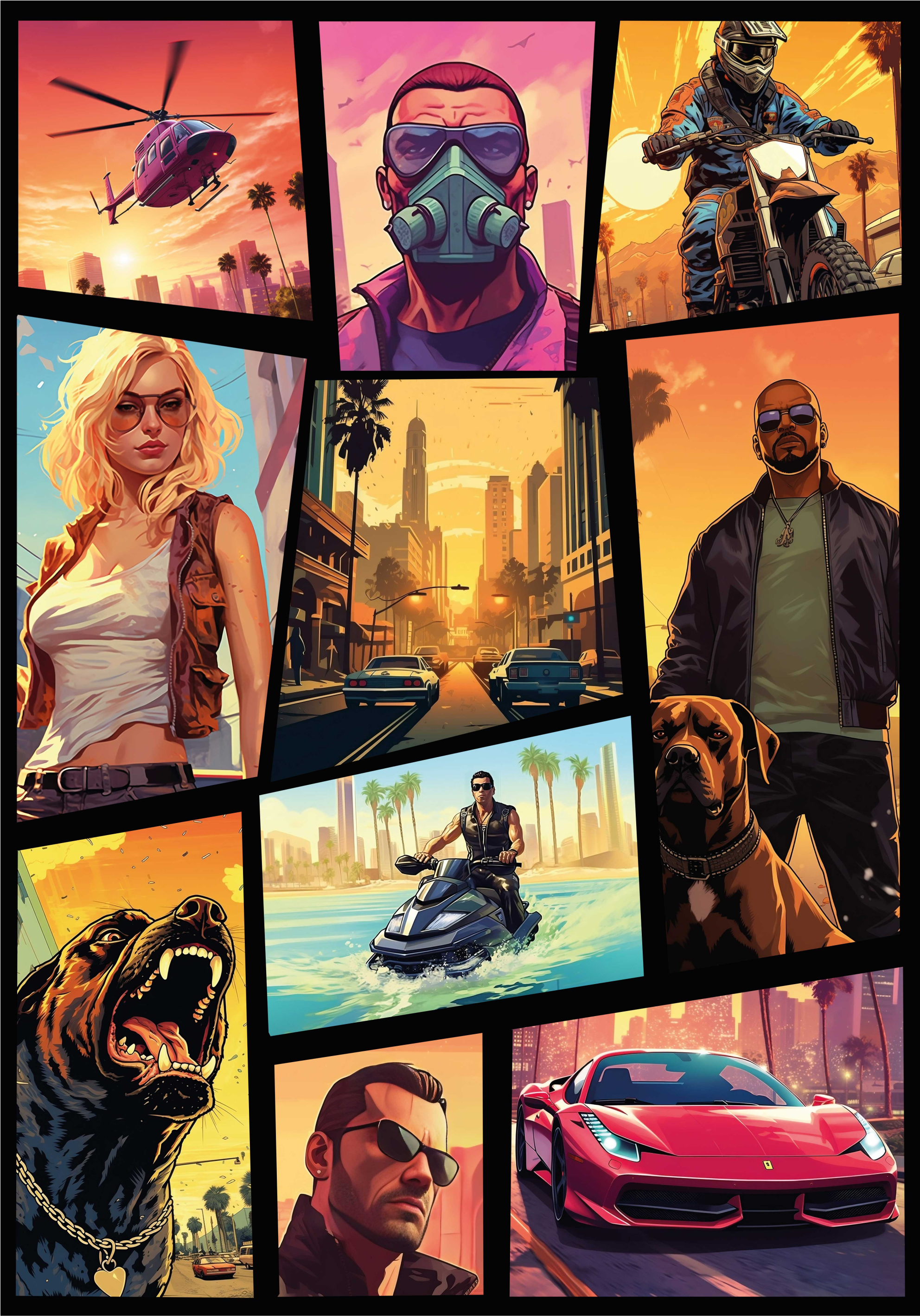 adventure and action collage poster for teenager - TenStickers