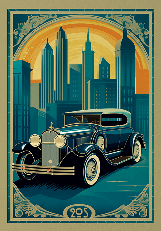 Art déco poster 1920s automobile - TenStickers