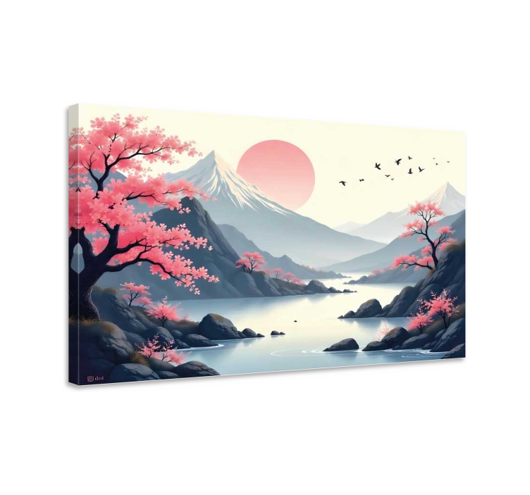 Japanese landscape canvas landscape canvas - TenStickers
