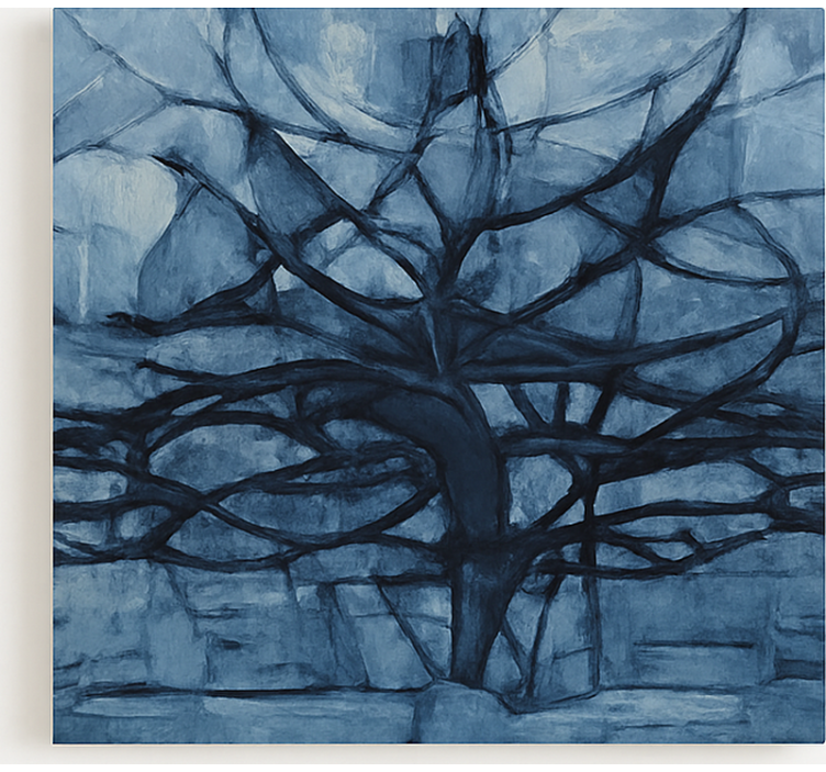 Gray shades design tree canvas wall art - TenStickers