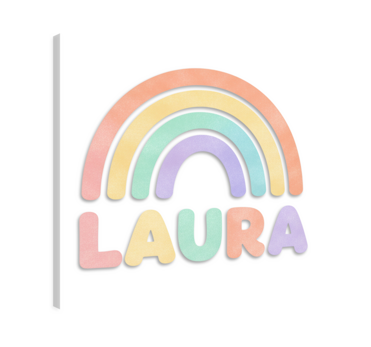 Nursery canvas personalized rainbow with name - TenStickers