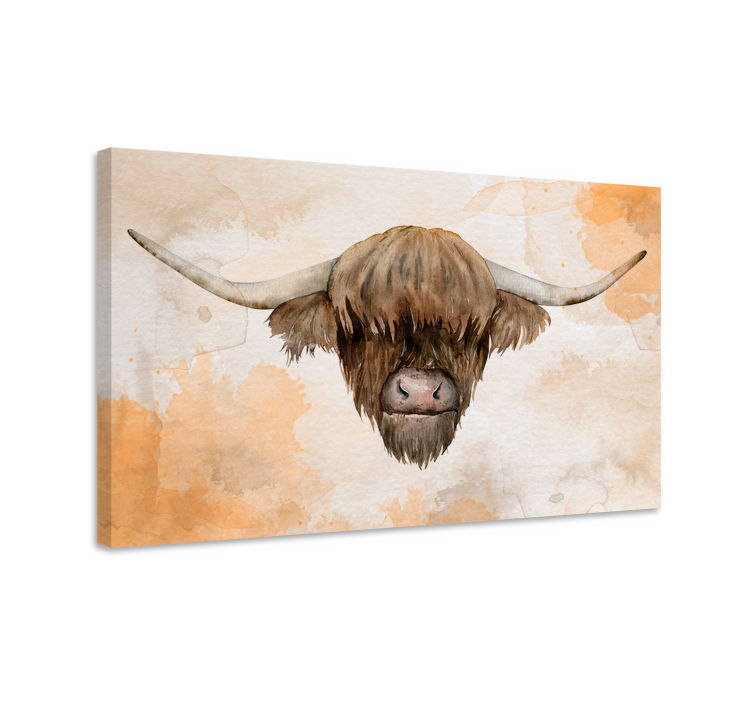 Highland Cattle Portrait animal canvas wall art - TenStickers