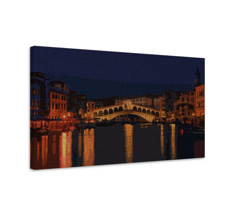 Illuminated Bridge Reflection cityscape wall art - TenStickers