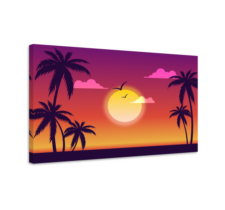 Landscape canvas tropical sunset scene - TenStickers