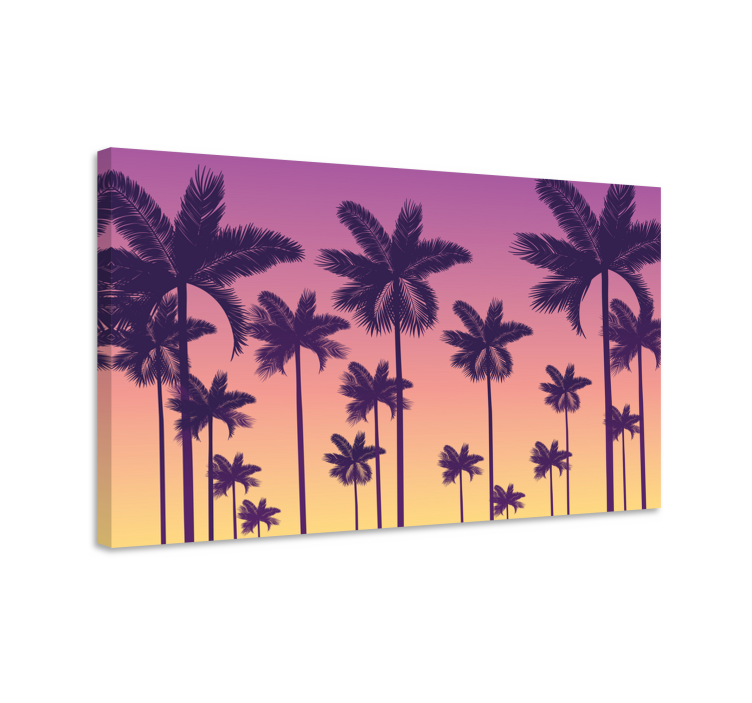 Tropical Silhouette landscape canvas - TenStickers
