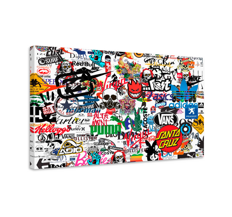 Eclectic Brand Collage modern canvas art - TenStickers