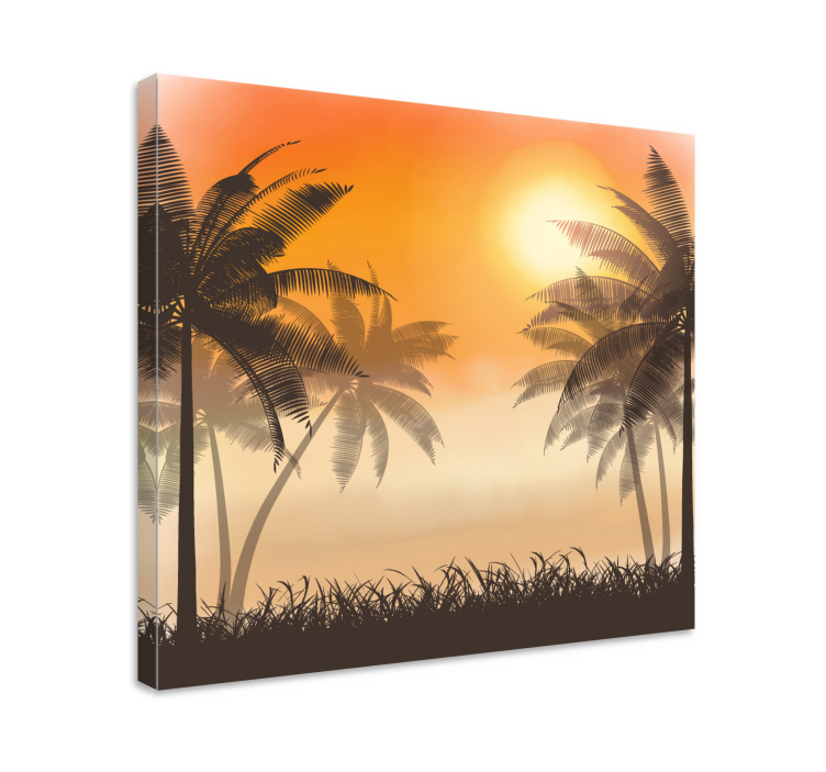 Tropical sunset vibe landscape canvas - TenStickers