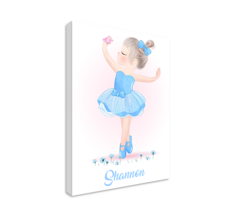 Nursery canvas dancing girl with butterfly - TenStickers