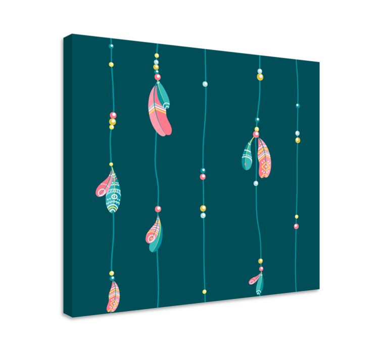 Feather canvas wall art decorative feather design - TenStickers